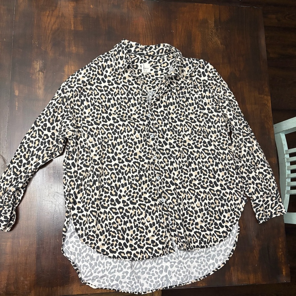 Maeve by anthropology cheetah button up